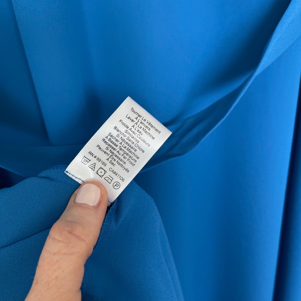 ATM Anthony Thomas Melillo Crepe Georgette Dress Cobalt Blue Small Relaxed Chic - Picture 13 of 14